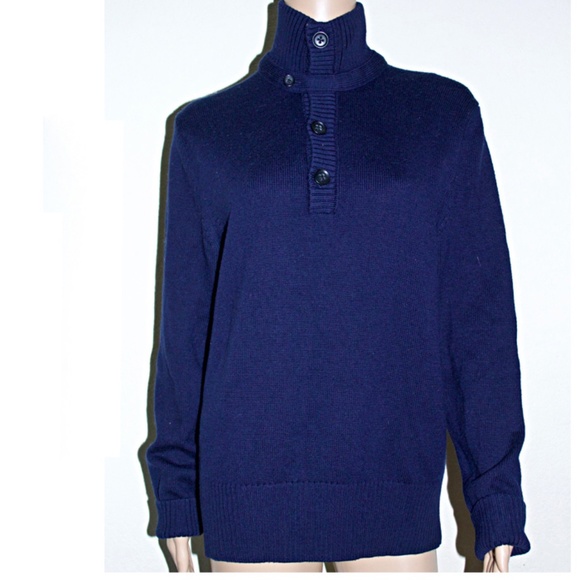ROCK & REPUBLIC NAVY BLUE  MERINO WOOL SWEATER - Picture 1 of 5